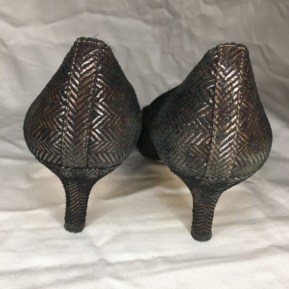 Bella Vita Bronze Black Herringbone Pump 8.5 - Picture 7 of 8